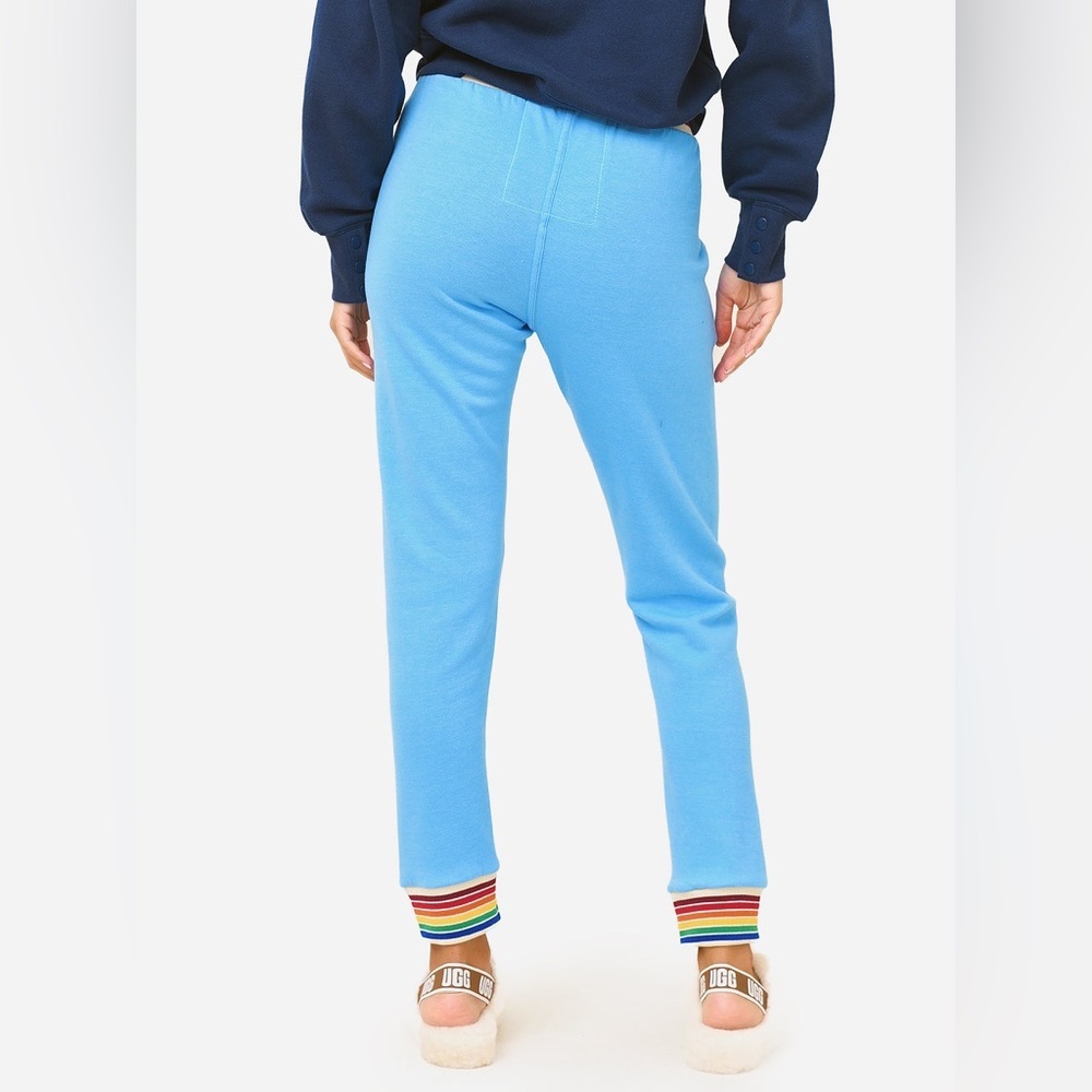 Aviator Nation Women's Sky Blue Rainbow Rib Sweatpant/Joggers w/ Pockets| EUC - Picture 4 of 15